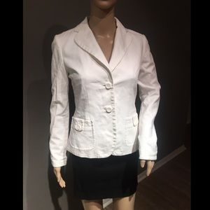 Banana Republic White Cotton Blazer w pockets